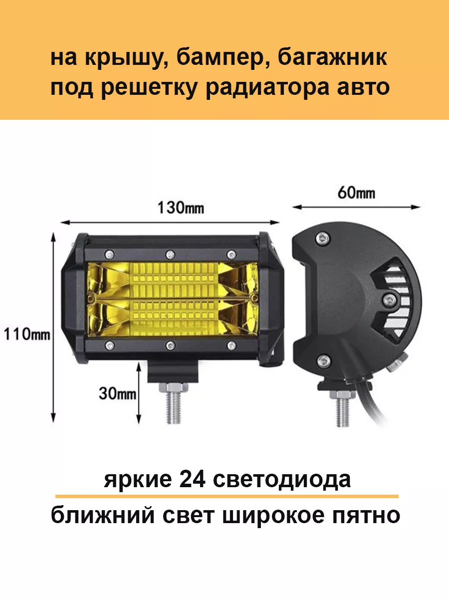 Желтая фара ближнего света ПТФ Авто загрузка 177381801 купить за 483 ₽ в  интернет-магазине Wildberries