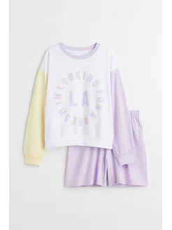 Хлопковая пижама H&M 177386509 купить за 1 950 ₽ в интернет-магазине Wildberries