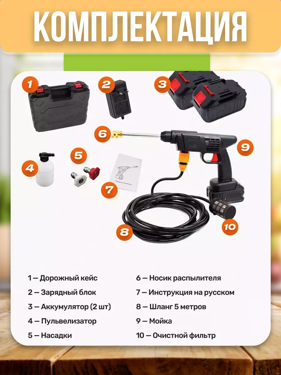 Мойка высокого давления аккумуляторная Home-Mark.et 177398795 купить за 1  459 ₽ в интернет-магазине Wildberries