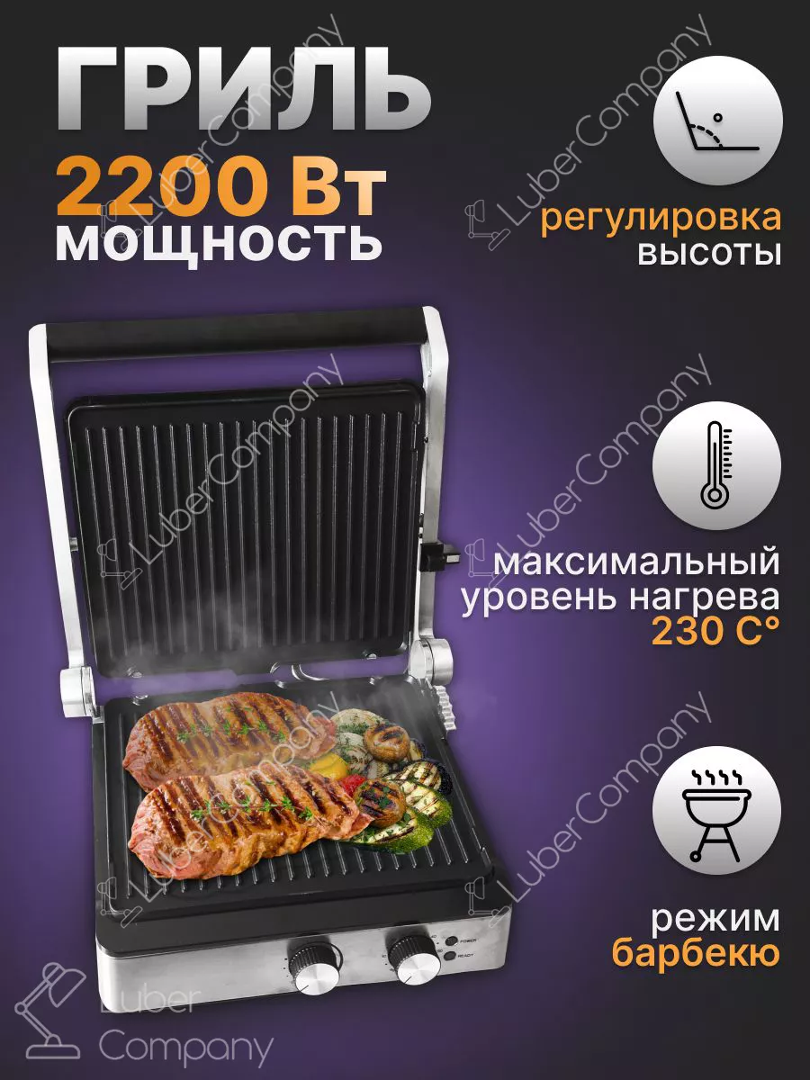 Гриль электрический электрогриль для дома LuberHome 177401840 купить за 4  697 ₽ в интернет-магазине Wildberries