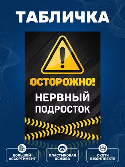 Табличка, Осторожно! Нервный подросток ИНФОМАГ 177470391 купить за 310 ₽ в интернет-магазине Wildberries