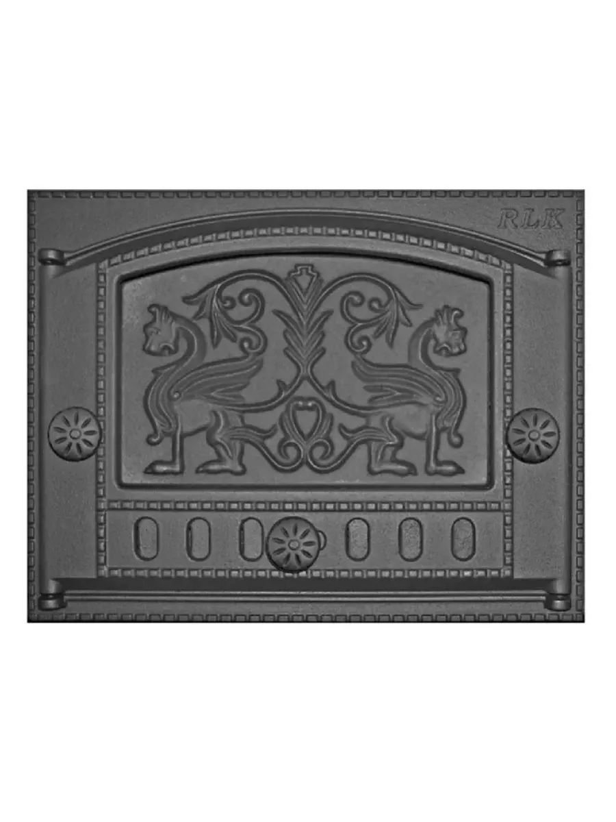 Дверка топочная каминная ДК-2Б "Грифоны" (435х332/375х300)