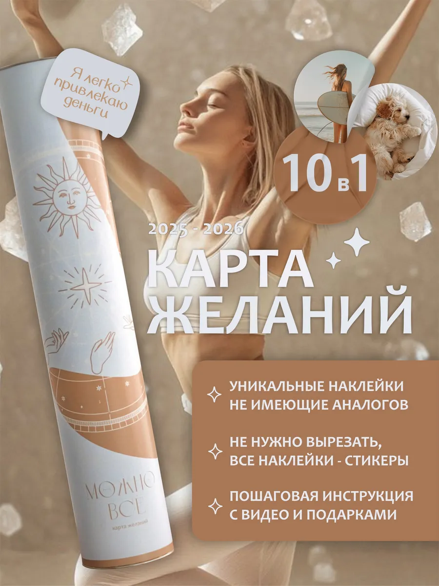 Карта желаний 2025 женская в тубусе набор Визуализация