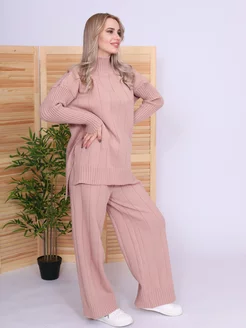 Костюм вязаный с брюками широкими палаццо Safiya collection 177642302 купить за 2 398 ₽ в интернет-магазине Wildberries