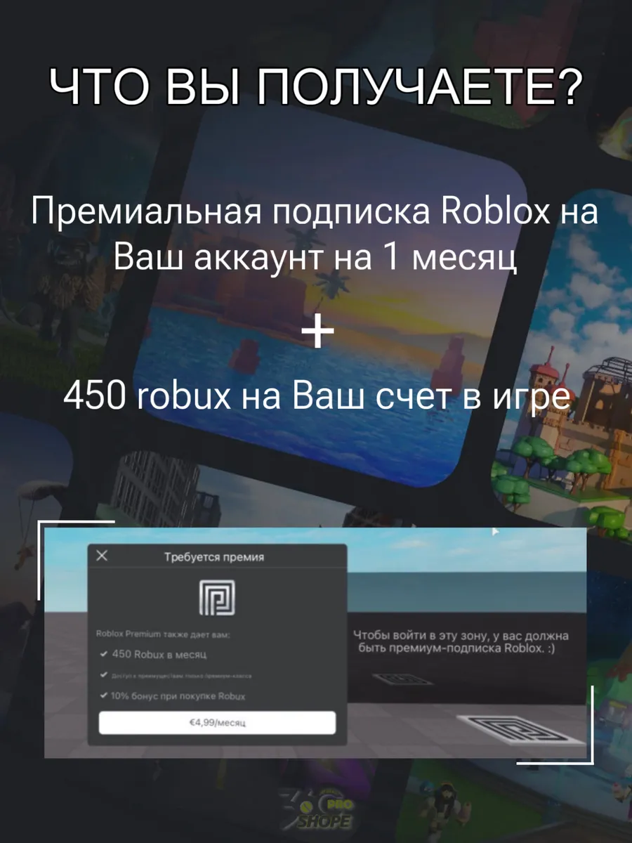 Premium + пополнение 450 Robux Роблокс Roblox 177678785 купить за 1 919 ₽ в  интернет-магазине Wildberries