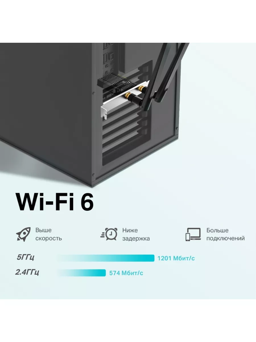 Сетевой адаптер PCI-E Wi-Fi AX1800 и Bluetooth 5 ArcherTX20E TP-Link  177717862 купить в интернет-магазине Wildberries