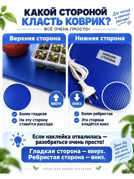 Тепломакс Коврик с подогревом электроподогреватель для рассады 50х25, 50x25, фото 5