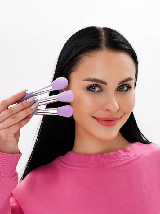 Forever Beauti Кисти для макияжа набор 13 штук, фиолетовый, фото 7