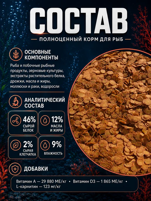 Корм для рыбок аквариумных чипсы PRO,50гр, 50 г, фото 2