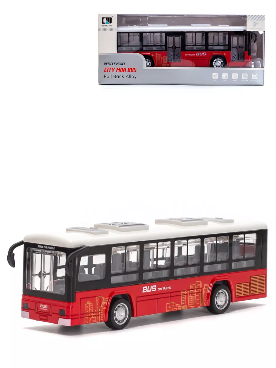 БИМ-БОМ игрушки Машинка металлическая инерционная автобус моделька