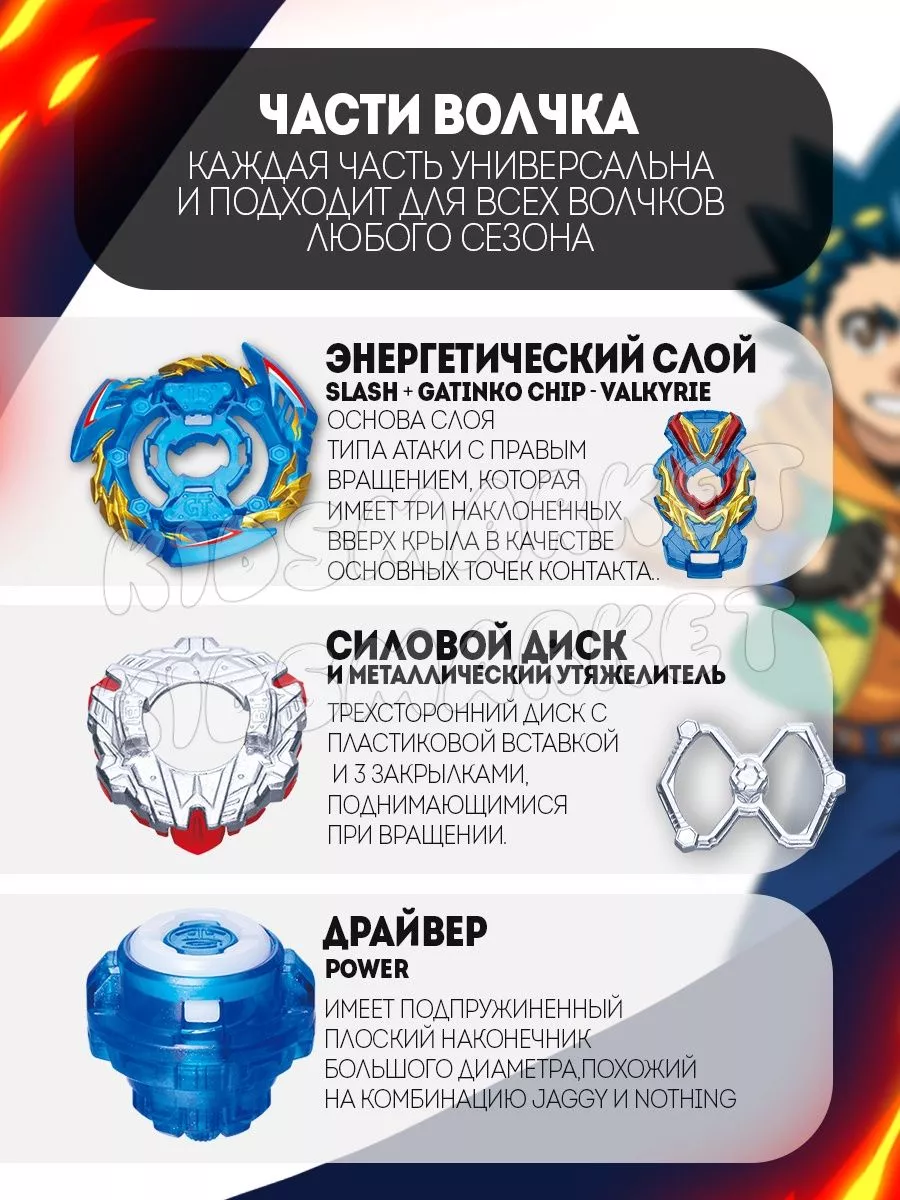 Бейблэйд 4 сезон / beyblade burst Slash Valkyrie КИДСМАРКЕТ 177819780  купить за 403 ₽ в интернет-магазине Wildberries