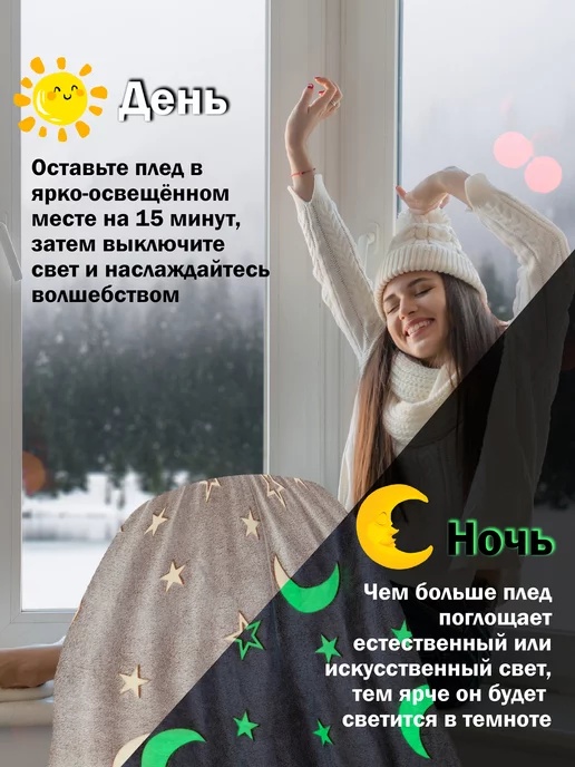 AMI Плед светящийся 130х200 детский флисовый, 130x200, фото 3