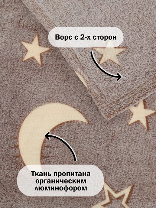 AMI Плед светящийся 130х200 детский флисовый, 130x200, фото 4