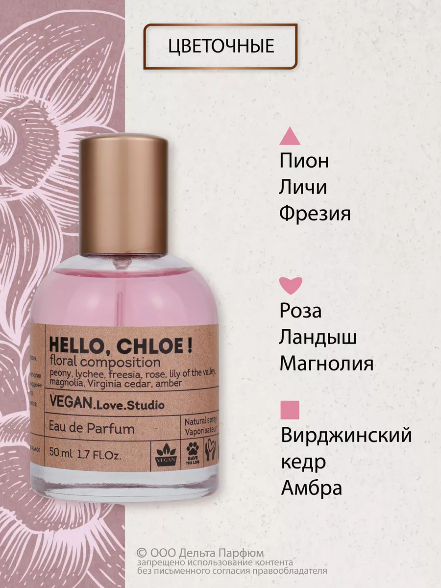 Духи Vegan Hello, Chloe! 50 мл Vegan.Love.Studio 177837209 купить за 424 ₽  в интернет-магазине Wildberries