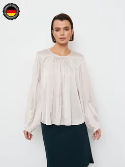 Блузка атласная с длинным рукавом праздничная Gerry Weber 177874824 купить за 6 238 ₽ в интернет-магазине Wildberries