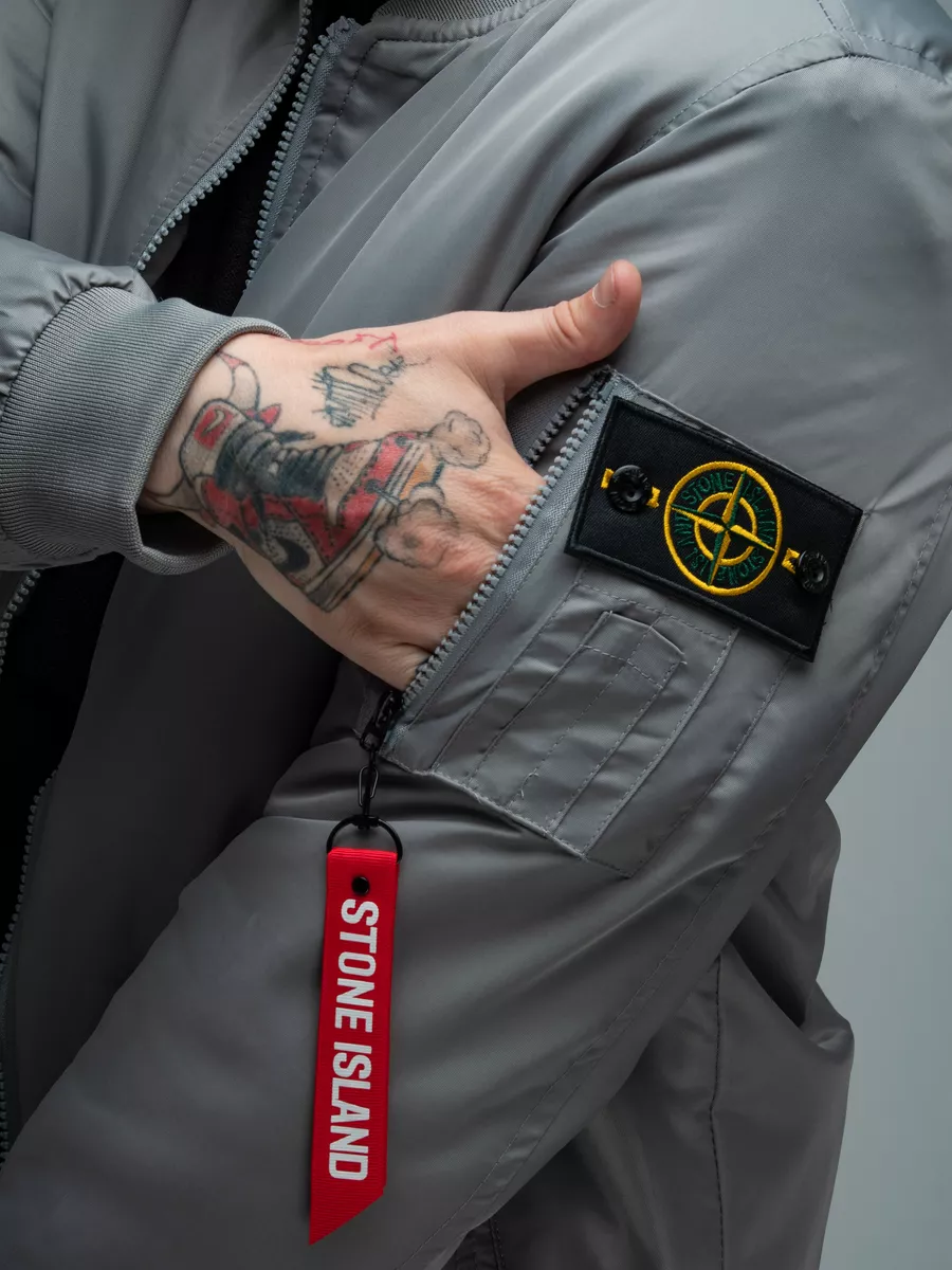 Куртка-бомбер с патчем STONE ISLAND 177885552 купить в интернет-магазине  Wildberries