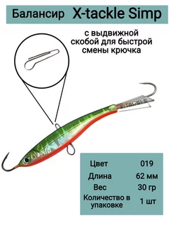 Балансир рыболовный SIMP 30гр 019 X-tackle 177930134 купить за 495 ₽ в интернет-магазине Wildberries