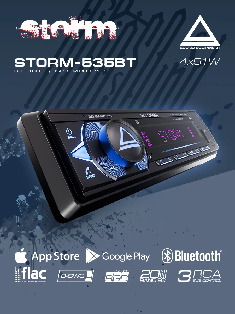 Автомобильный USB/BT ресивер AurA STORM-535BT