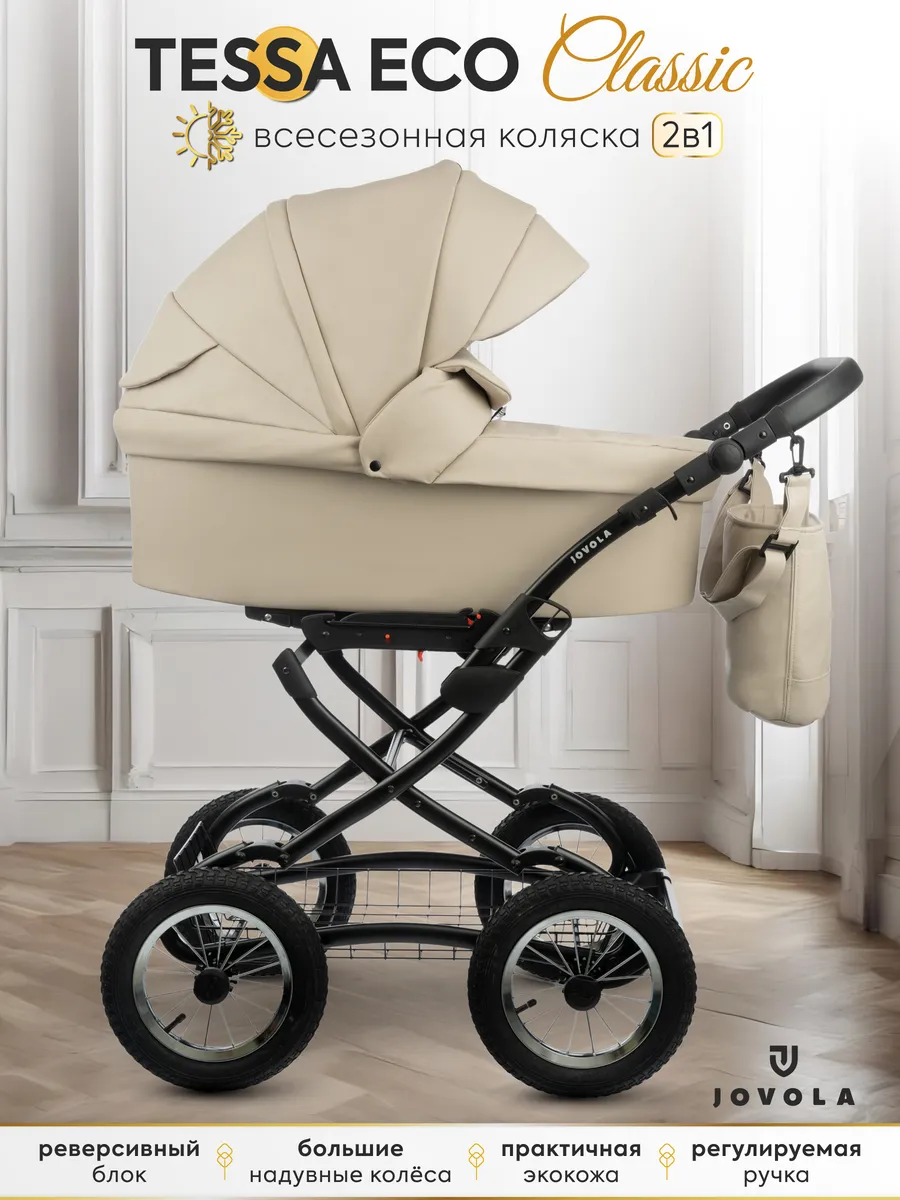 Коляска для новорожденных 2 в 1 Tessa Classic Eco
