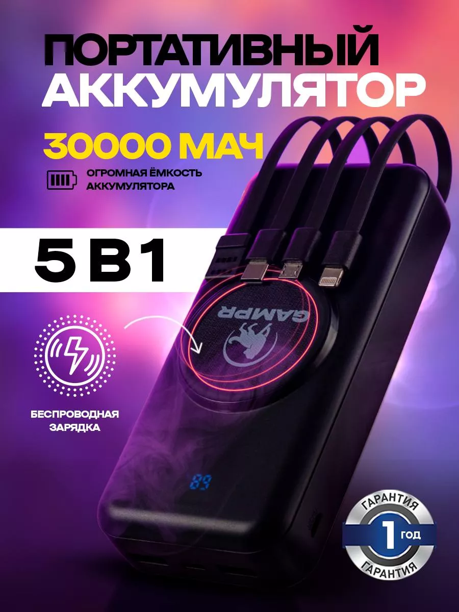 Power bank на 30000 mah повербанк GAMPR 178022986 купить за 1 567 ₽ в  интернет-магазине Wildberries