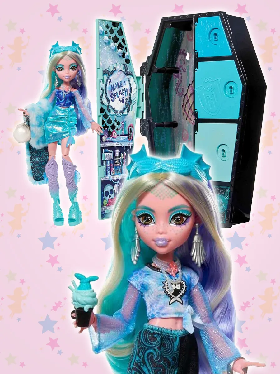 Лaгунa Блю Монстр Хай шкaф 19 сюрпризов Monster High 178046301 купить в  интернет-магазине Wildberries