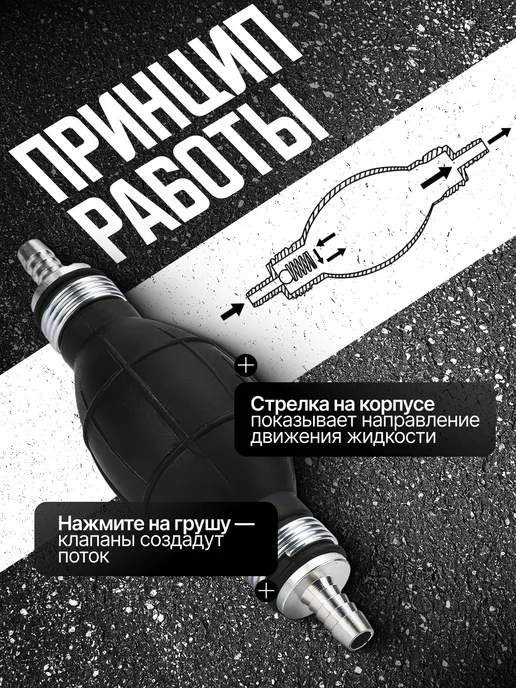 F&S Насос груша для перекачки и подкачки топлива со шлангами, 2 шт, фото 6