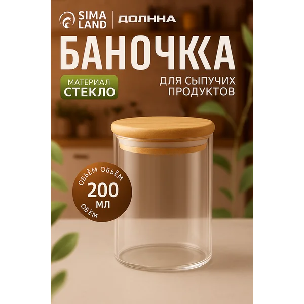 Банка для сыпучих продуктов стекло