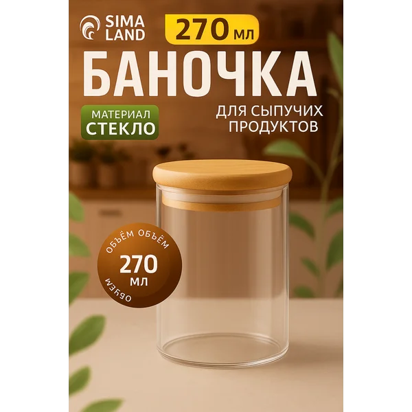 Банка для сыпучих продуктов стекло