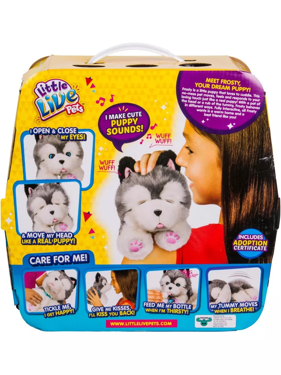 Интерактивная игрушка щенок Хаски Little Live Pets 28278 Moose 178105855  купить в интернет-магазине Wildberries