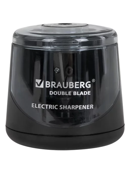 Brauberg Точилка электрическая двойное лезвие от 2 батареек АА, вариант
