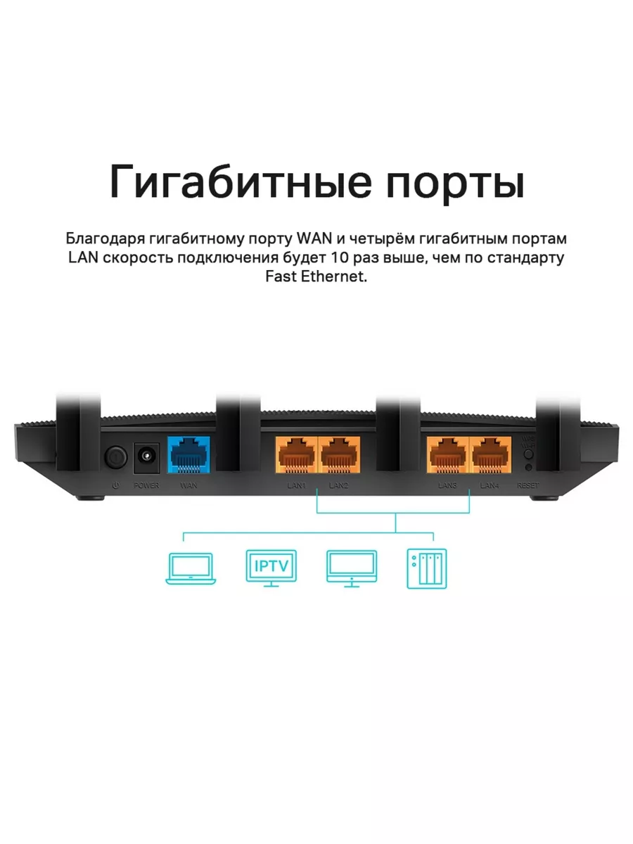 Двухдиапазонный гигабитный роутер Wi‑Fi AC1300 Archer C6 TP-Link 178132794  купить за 4 413 ₽ в интернет-магазине Wildberries