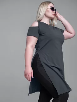 Туника удлиненная с разрезами "Plus size" SKYTREND by YULIYA SKOPETS 178140352 купить за 1 520 ₽ в интернет-магазине Wildberries