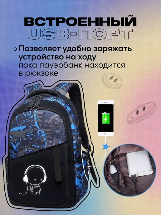 FENG Портфель школьный ортопедический для подростка, синий, фото 7