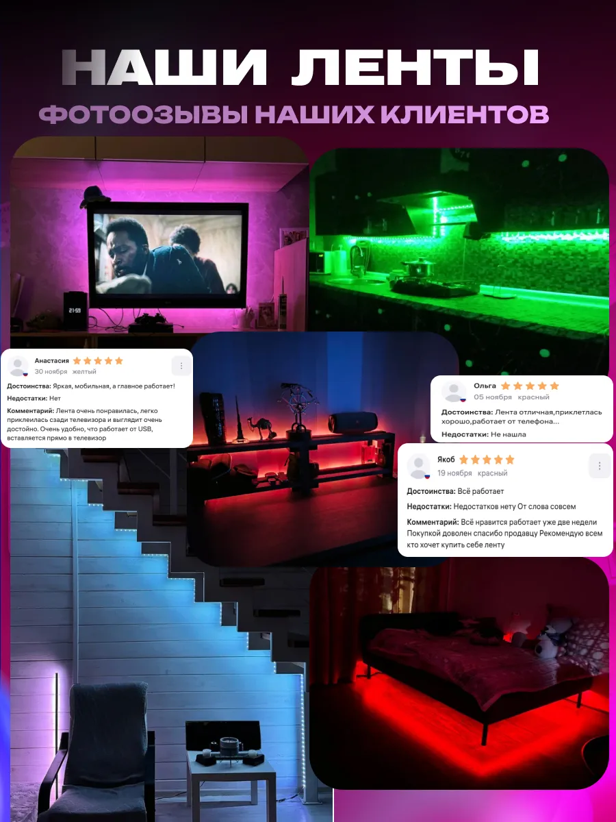 Светодиодная лента 1 метр USB RGB Smart Bluetooth с пультом rezlazer  178166218 купить за 380 ₽ в интернет-магазине Wildberries