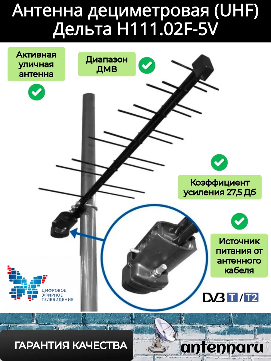 Антенна дециметрового диапазона ДЕЛЬТА DIGITAL 5B (КА)