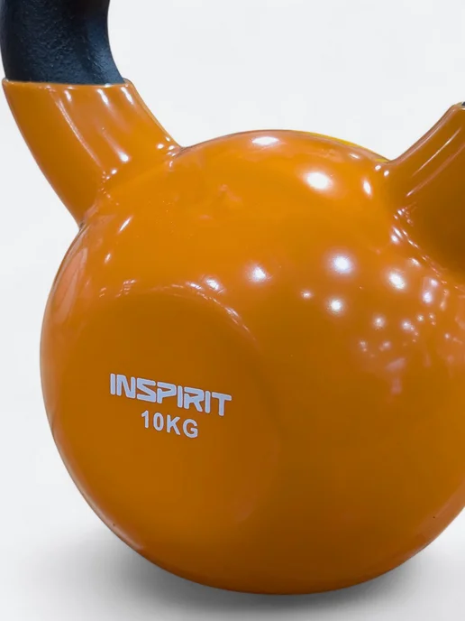 Inspirit Гиря виниловая стальная ручка для фитнеса и кроссфита 12 кг, 10 кг, фото 3