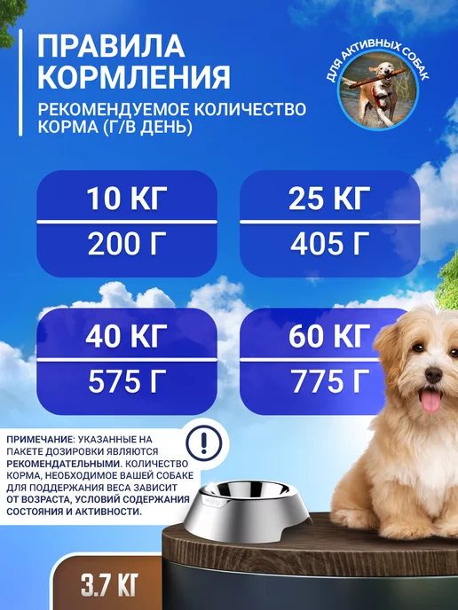 Сухой корм ДИЛЛИ Активных для собак, 3,7 кг, фото 3
