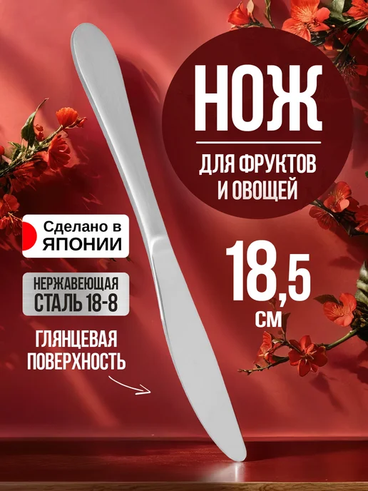 Todai Нож столовый для фруктов и овощей 18,5х1,9х0,3 см, 18.5x1.9x0.3 см