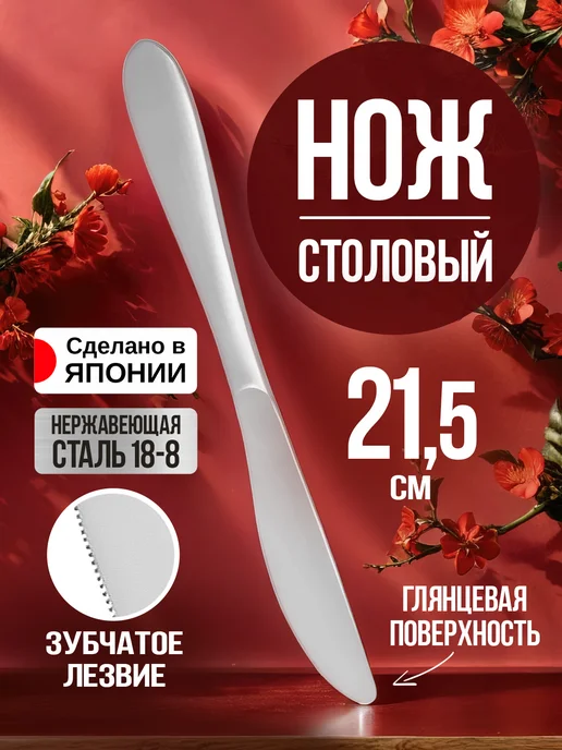 Todai Нож столовый для сервировки кухонный 21,5х2,3х0,4 см, 21.5x2.3x0.4 см