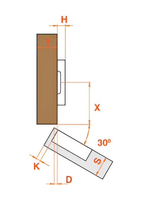 Salice Угловая мебельная петля 30 ° фурнитура, 2 шт, фото 2