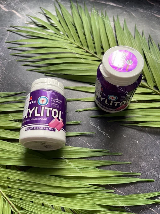 Lotte Жевательная резинка без сахара Xylitol Черника мята 55,1г, 55,1 г, фото 7