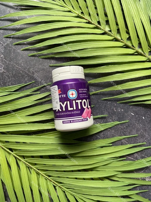 Lotte Жевательная резинка без сахара Xylitol Черника мята 55,1г, 55,1 г, фото 8