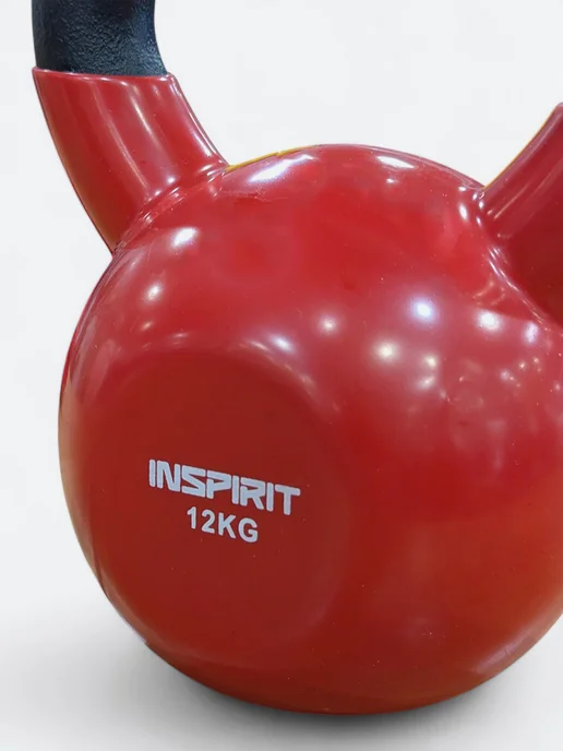 Inspirit Гиря виниловая стальная ручка для фитнеса и кроссфита 12 кг, 12 кг, фото 3