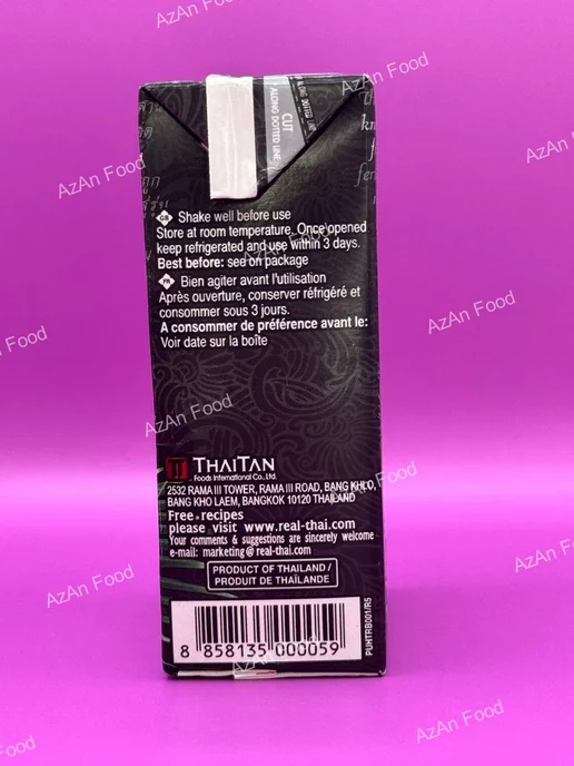Real Thai Кокосовое молоко растительное без сахара 17-19%, 17-19, 12 шт, фото 3