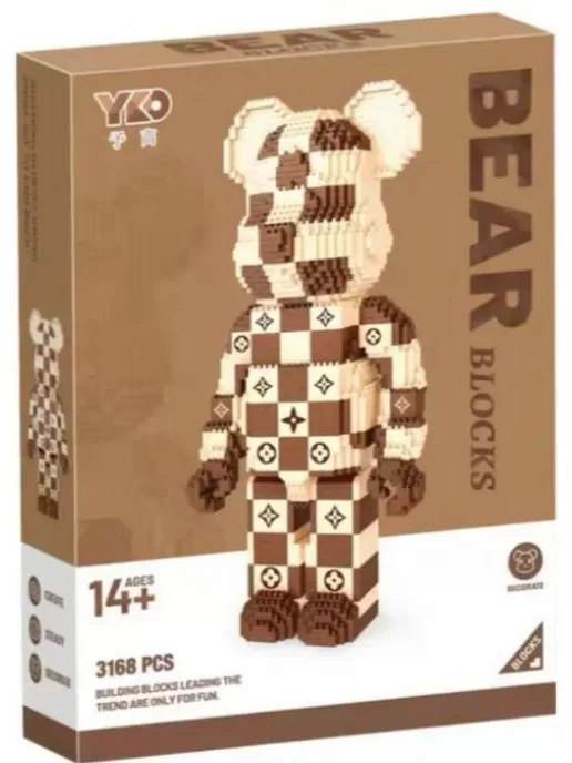 LEGO Конструктор Бежевый мишка из миниблоков 3168 деталей, бежевый, фото 5