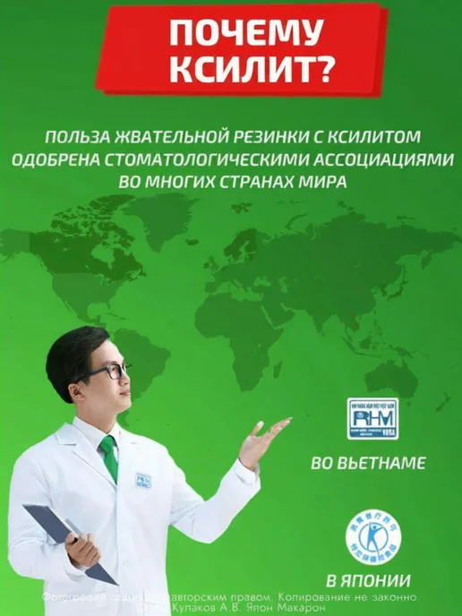 Lotte Жевательная резинка без сахара Xylitol Прохладная мята 55,1г, 55,1 г, фото 3