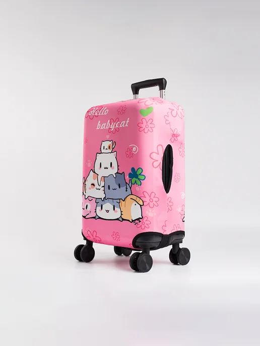 УЛИЦА комфорт Чехол для чемодана XL плотный розовый Hello Kitty, розовый, фото 4