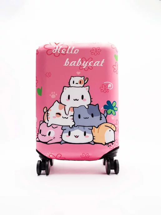 УЛИЦА комфорт Чехол для чемодана XL плотный розовый Hello Kitty, розовый, фото 5
