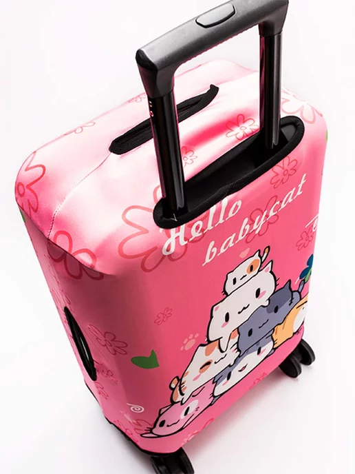 УЛИЦА комфорт Чехол для чемодана XL плотный розовый Hello Kitty, розовый, фото 6