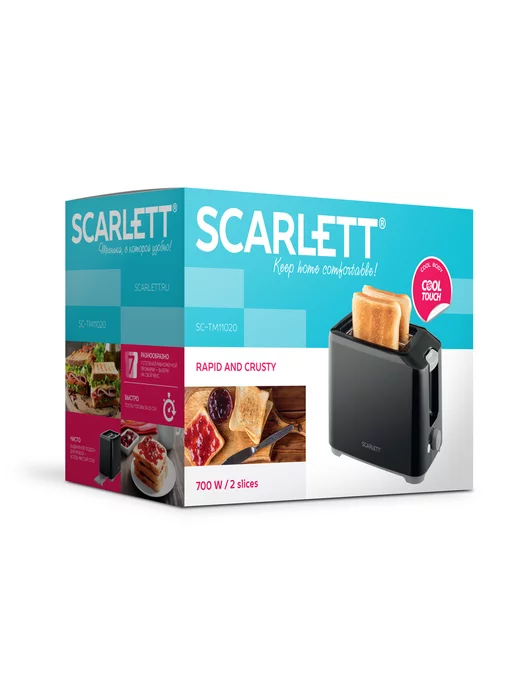 SCARLETT Тостер для хлеба с поддоном для крошек SC-TM11020, черный, фото 8